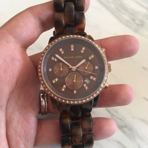 Michael Kors Tortoise and Rose Gold Watch MK5366